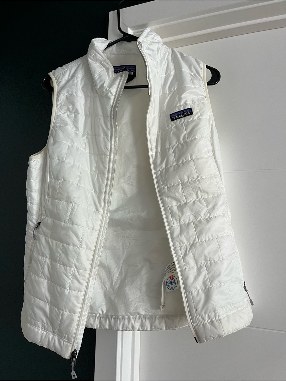 Patagonia White Quilted Kids' Insulated Vest